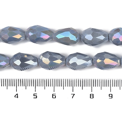 Opaque Solid Color Electroplate Glass Beads Strands EGLA-N013-P10mm-B05-1