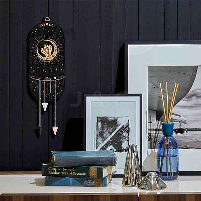 Hanging Wooden Crystal Display Shelf DJEW-CP0001-28A-1