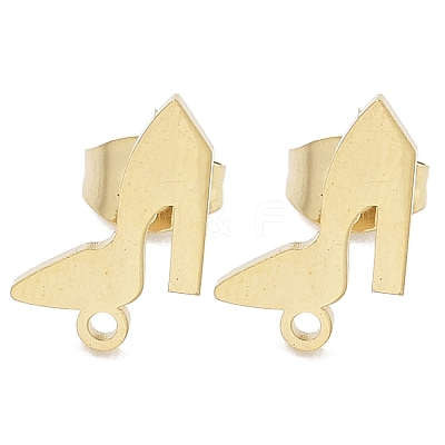 High-heeled Shoes Ion Plating(IP) 304 Stainless Steel Stud Earring Findings STAS-I206-117G-1