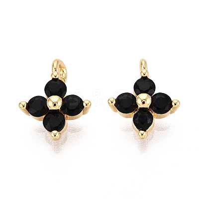 Brass Micro Pave Cubic Zirconia Pendants KK-D356-07-G-1