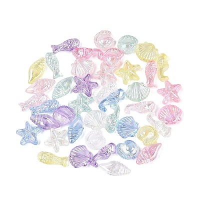 Ocean Theme Transparent Plastic Beads KY-N025-59-1