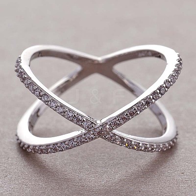 Simple Style Brass Cubic Zirconia Finger Rings FS-WG32029-03-1