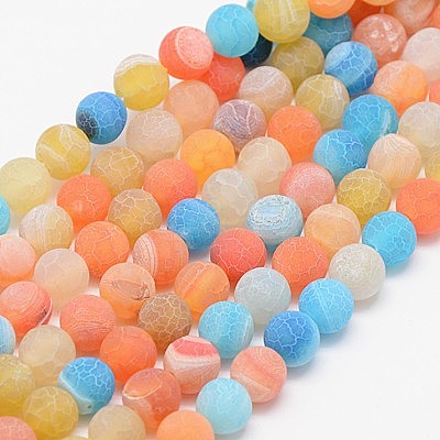 Natural Weathered Agate Beads Strands X-G-G589-10mm-11-1