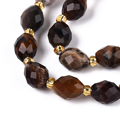 Natural Petrified Wood Beads Strands G-N342-35-8x6-07-1