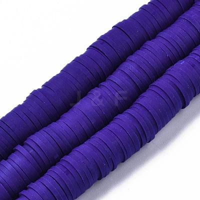 Flat Round Handmade Polymer Clay Beads CLAY-R067-10mm-09-1