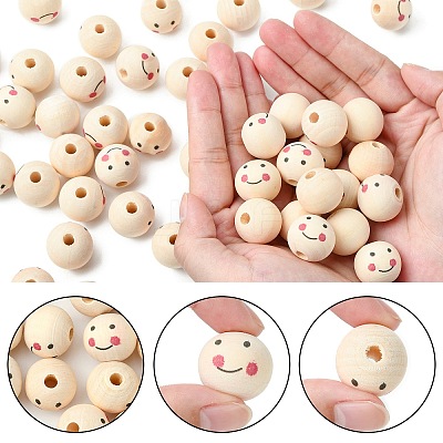 Natural Wood Beads WOOD-T019-13B-1