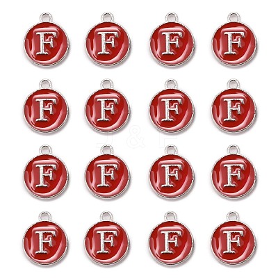 Platinum Plated Alloy Enamel Charms X-ENAM-S118-03F-P-1