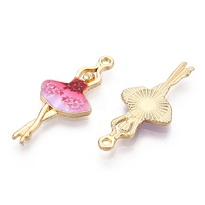 Printed Light Gold Tone Alloy Pendants ENAM-N056-207B-1