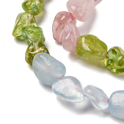 Natural Aquamarine & Rose Quartz & Peridot & Amethyst & Citrine Beads Strands G-L610-B05-01-1