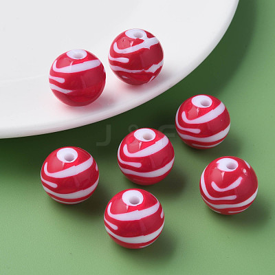 Opaque Striped Acrylic Beads MACR-S373-27B-03-1