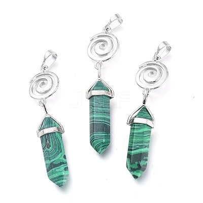 Synthetic Malachite Pointed Big Pendants G-D0021-01P-04-1