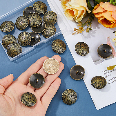 20Pcs Alloy Shank Buttons BUTT-FH0001-036A-1