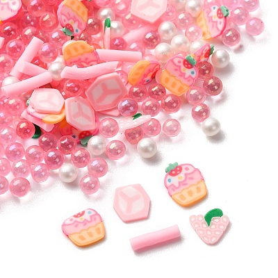 Handmade Polymer Clay Cabochons and Plastic Beads for DIY Jewelry Making Findings CLAY-B007-04D-1
