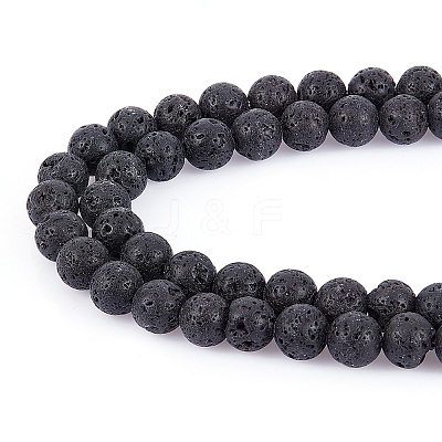 Synthetic Lava Rock Beads Strands G-S277-8mm-01-1