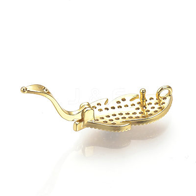 Brass Micro Pave Cubic Zirconia Enhancer Shortener Bails ZIRC-S058-28G-1