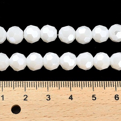 Electroplate Opaque Glass Beads Strands EGLA-A035-P8mm-A01-1