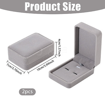 Flocking Plastic Cufflink Gift Storage Boxes CON-WH0089-266-1