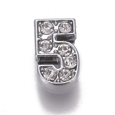 Alloy Rhinestone Slide Charms PALLOY-WH0065-28E-1