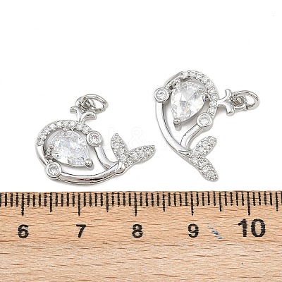 Brass Micro Pave Cubic Zirconia Pendants KK-K407-57S-1