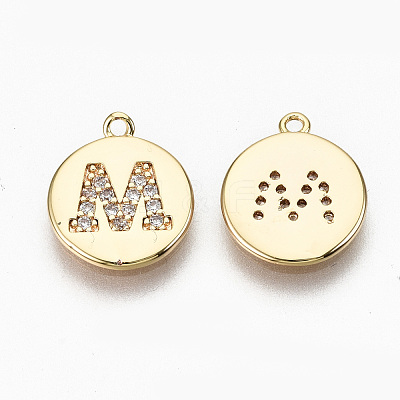 Brass Micro Pave Clear Cubic Zirconia Charms X-KK-N231-233M-NF-1
