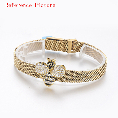 PVD Vacuum Plating 430 Stainless Steel Mesh Bracelet Making MAK-L021-01G-1