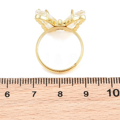 Brass Micro Pave Cubic Zirconia Finger Rings GL-CBA65A8-01G-15-1
