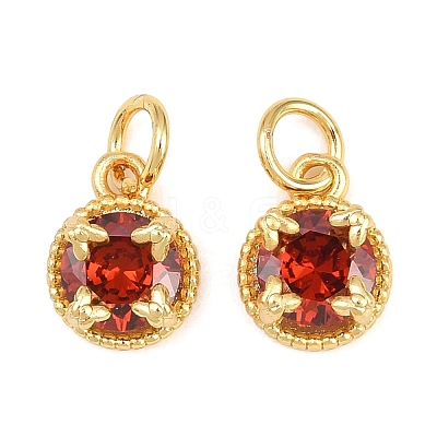 Brass Pave Cubic Zirconia Charms KK-K340-52G-04-1