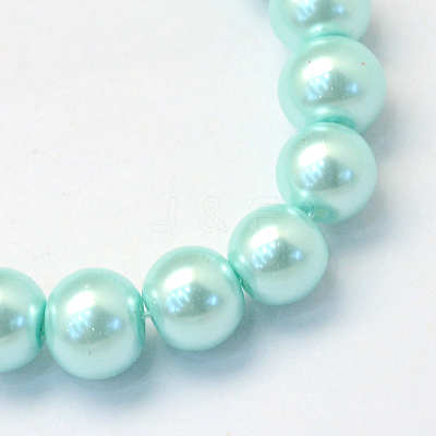 Baking Paint Pearlized Glass Pearl Round Bead Strands HY-Q003-10mm-45-1