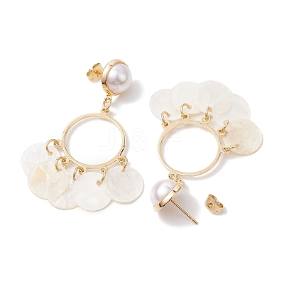 Capiz Shell Chandelier Earrings EJEW-TA00491-1