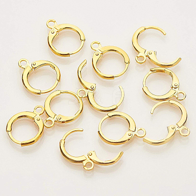 Brass Huggie Hoop Earring Findings KK-BC0005-28G-1