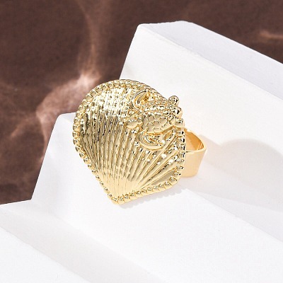 Ocean Brass Cuff Open Rings LS-RJEW-Z129-01G-01-1