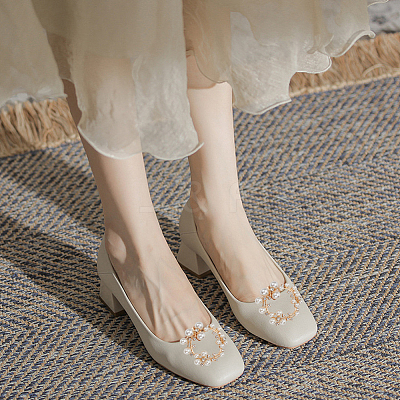 Plastic Imitation Pearl Shoe Decoration FIND-GF0004-99-1