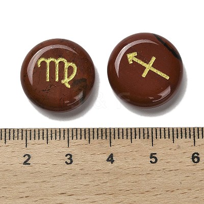 12 Constellation Natural Red Jasper Cabochons Set G-Q190-03F-1