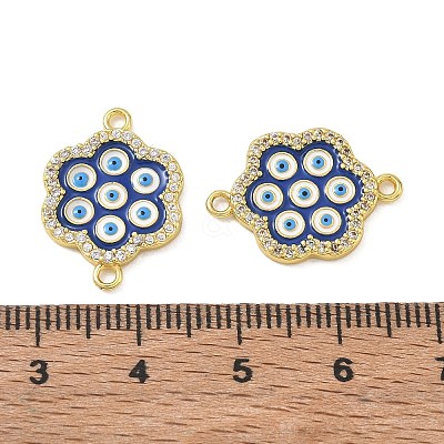 Brass Micro Pave Clear Cubic Zirconia Connector Charms CU-CBA6B6F-08G-1
