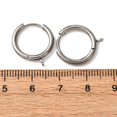 201 Stainless Steel Hoop Earring Findings STAS-D379-06C-P-1