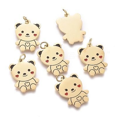 316 Surgical Stainless Steel Enamel Pendants STAS-H100-13G-1