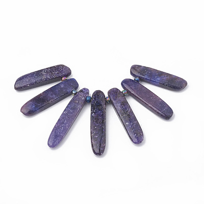 Natural Lepidolite/Purple Mica Stone Beads Strands G-N215-007-1