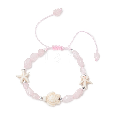 Natural & Synthetic Gemstone Beads Braided Bead Bracelets BJEW-JB13275-1