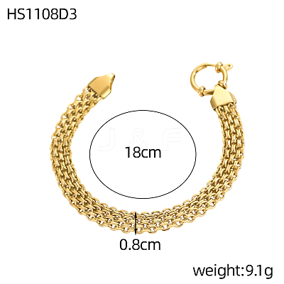 304 Stainless Steel Wheat Chain Bracelets STAS-OY012-93G-1