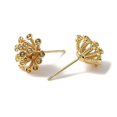 Brass Cubic Zirconia Stud Earring Settings CU-CBA53F6-02G-1