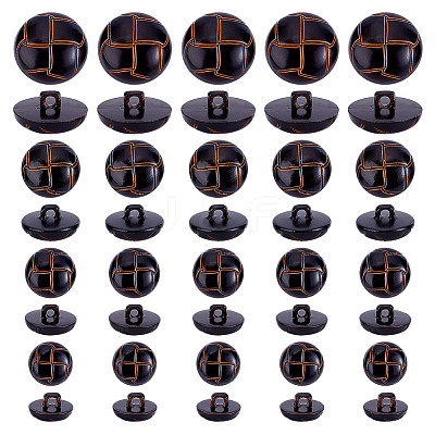 60Pcs 4 Style Plastic Shank Buttons BUTT-HY0001-19A-1