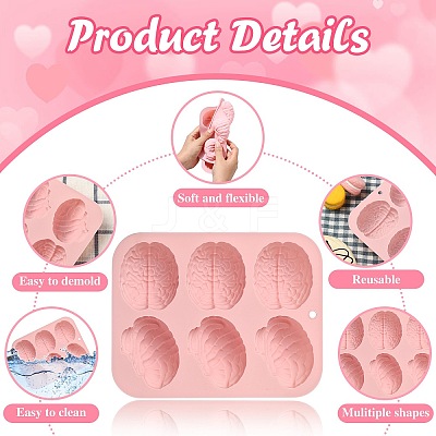 2 pcs 2 Styles Brain Shape Silicone Molds ST-CJ0007-87-1