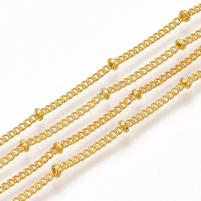 Brass Coated Iron Curb Chain Necklace Making MAK-T006-01G-1