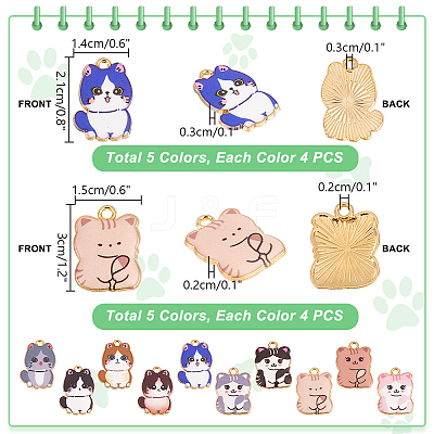20Pcs 10 Styles Printed Alloy Pendants FIND-PH0021-07-1
