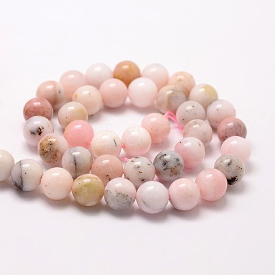 Round Natural Pink Opal Beads Strands G-K071-12mm-1