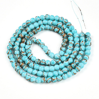 Baking Paint Glass Beads Strands DGLA-N010-6mm-03-1