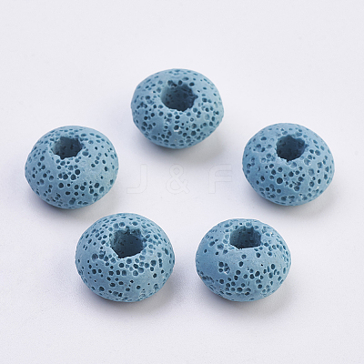 Natural Dyed Lava Rock European Beads G-E477-A07-1