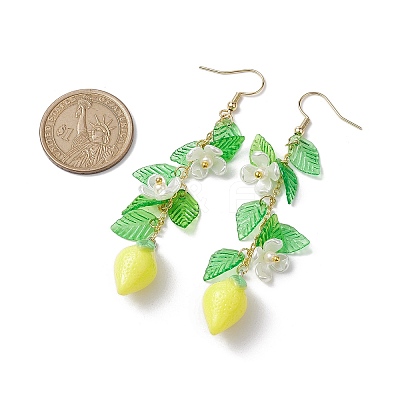 Acrylic 304 Stainless Steel Dangle Earrings EJEW-JE05735-01-1