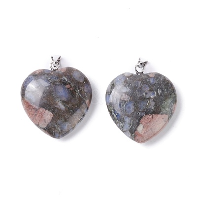 Natural Glaucophane Pendants G-G956-B46-FF-1