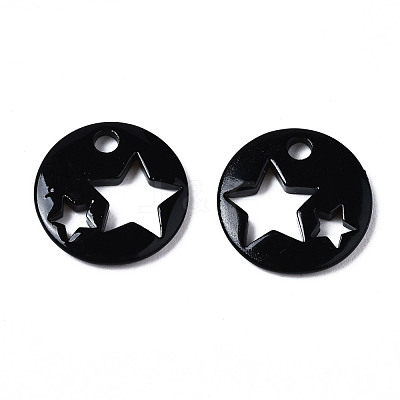 Spray Painted Brass Charms KK-Q252-003A-1